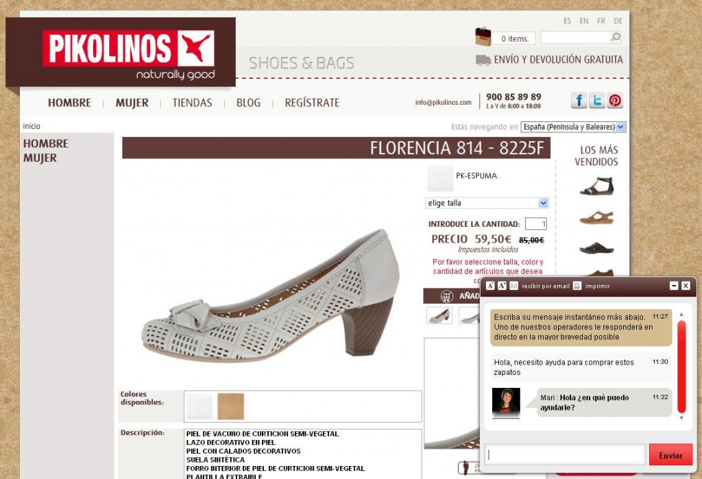 Chat en compras online Online chat