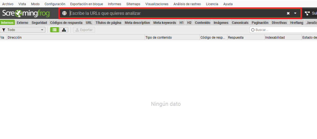 Análisis de sitio con Screaming Frog SEO Spider