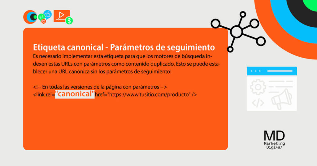 Etiqueta canonical para Parámetros de Seguimiento