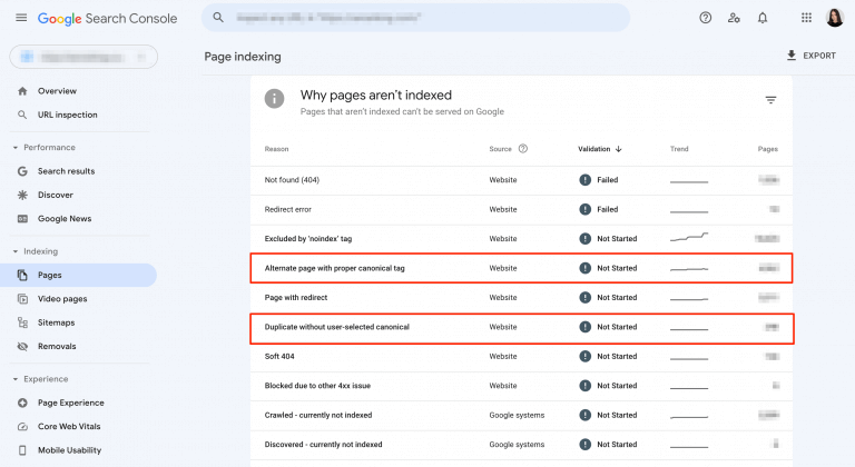 Problemas Canonicals en Google Search Console