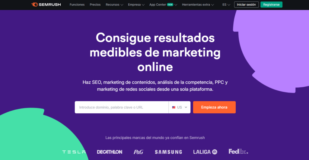 Sitio web de Semrush