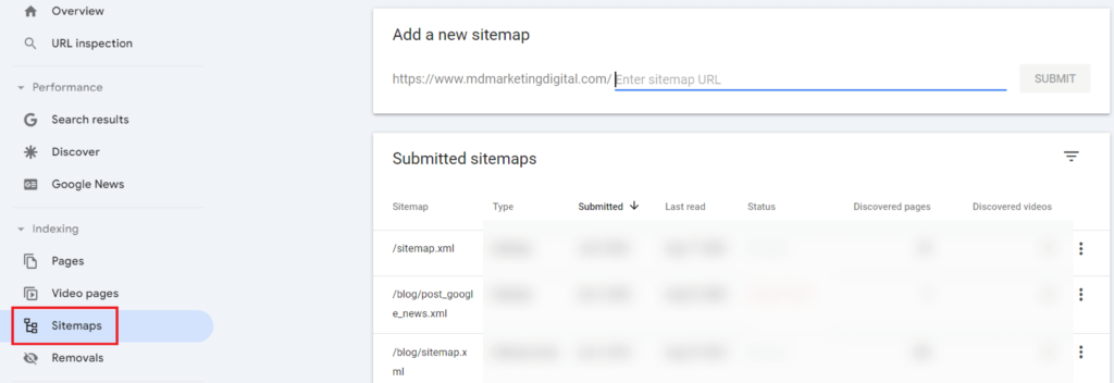 Cómo cargar Sitemap en Search Console