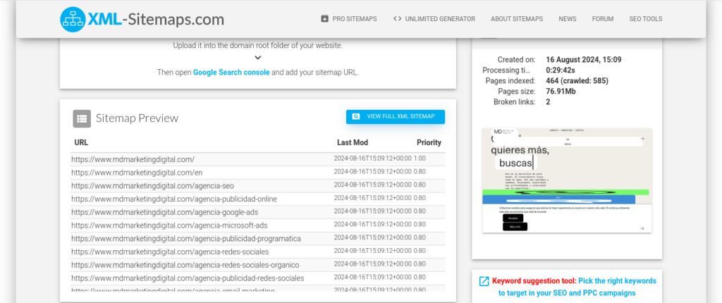 Pasos para crear un Sitemap XML