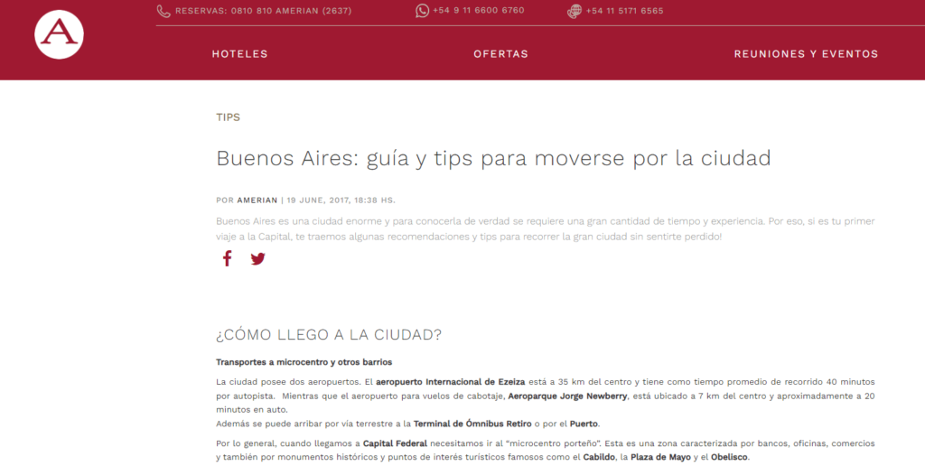 blog para marketing de contenidos en hoteles