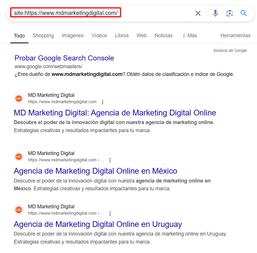 como saber si google indexo mi pagina